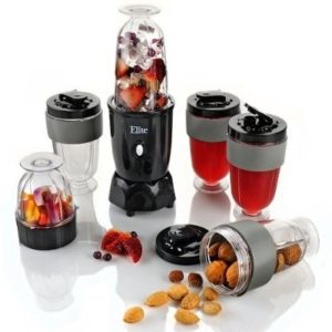 Elite Cuisine 17-Piece Personal Drink Blender - Black